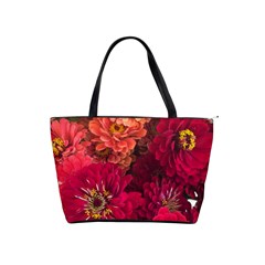 Peach And Pink Zinnias Classic Shoulder Handbag