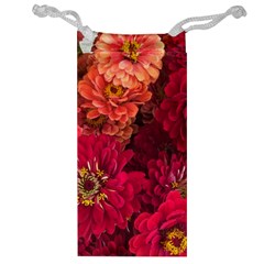 Peach And Pink Zinnias Jewelry Bag