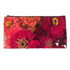 Peach And Pink Zinnias Pencil Cases by bloomingvinedesign