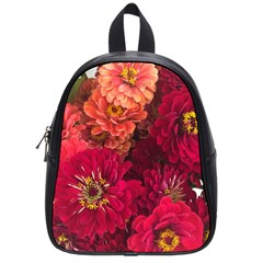 Peach And Pink Zinnias School Bag (small)