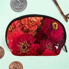 Peach And Pink Zinnias Accessory Pouch (large)