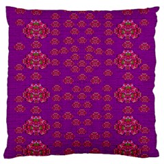 Seasonal Delight With Fantasy Flowers Large Cushion Case (one Side) by pepitasart