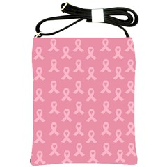 Pink Ribbon - Breast Cancer Awareness Month Shoulder Sling Bag by Valentinaart