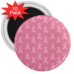 Pink Ribbon - Breast Cancer Awareness Month 3  Magnets (10 Pack)  by Valentinaart