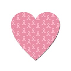 Pink Ribbon - Breast Cancer Awareness Month Heart Magnet by Valentinaart