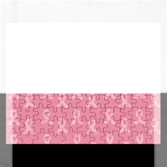 Pink Ribbon - Breast Cancer Awareness Month Rectangular Jigsaw Puzzl by Valentinaart