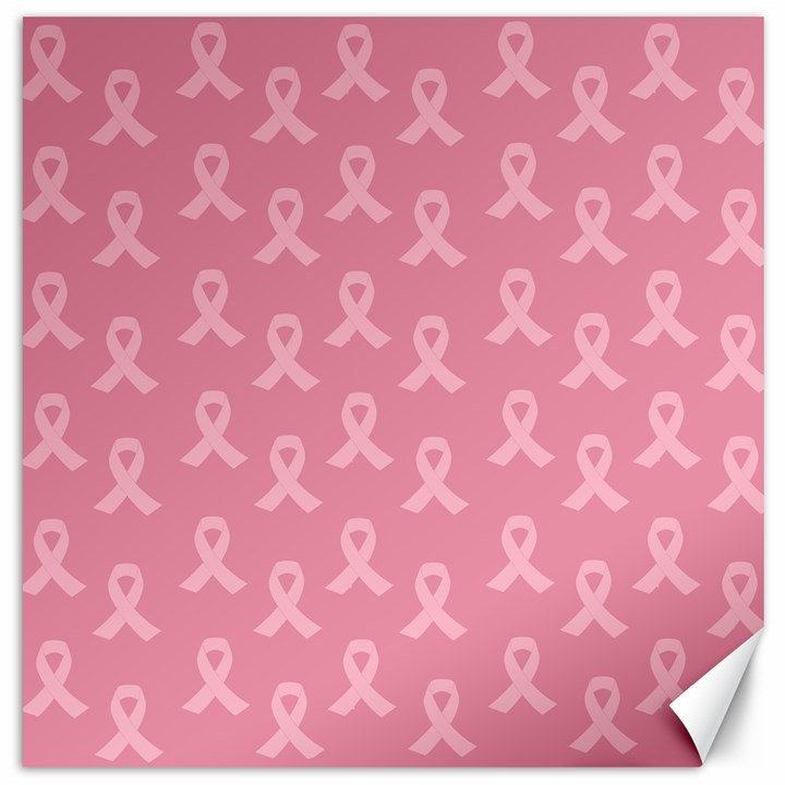 Pink Ribbon - breast cancer awareness month Canvas 12  x 12 