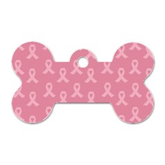 Pink Ribbon - Breast Cancer Awareness Month Dog Tag Bone (one Side) by Valentinaart