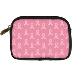 Pink Ribbon - Breast Cancer Awareness Month Digital Camera Leather Case by Valentinaart