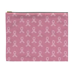 Pink Ribbon - Breast Cancer Awareness Month Cosmetic Bag (xl) by Valentinaart