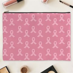 Pink Ribbon - Breast Cancer Awareness Month Cosmetic Bag (xxxl) by Valentinaart