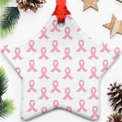 Pink Ribbon - Breast Cancer Awareness Month Ornament (star) by Valentinaart