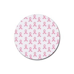 Pink Ribbon - Breast Cancer Awareness Month Rubber Round Coaster (4 Pack)  by Valentinaart