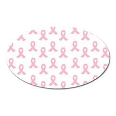 Pink Ribbon - Breast Cancer Awareness Month Oval Magnet by Valentinaart