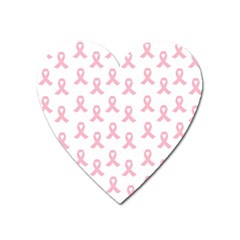 Pink Ribbon - Breast Cancer Awareness Month Heart Magnet by Valentinaart