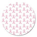 Pink Ribbon - breast cancer awareness month Magnet 5  (Round) Front