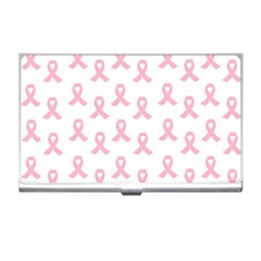 Pink Ribbon - Breast Cancer Awareness Month Business Card Holder by Valentinaart