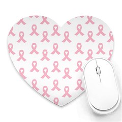 Pink Ribbon - Breast Cancer Awareness Month Heart Mousepads by Valentinaart