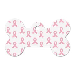 Pink Ribbon - Breast Cancer Awareness Month Dog Tag Bone (one Side) by Valentinaart