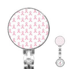 Pink Ribbon - Breast Cancer Awareness Month Stainless Steel Nurses Watch by Valentinaart