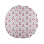 Pink Ribbon - breast cancer awareness month Standard 15  Premium Flano Round Cushions Back