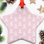 Pink Ribbon - breast cancer awareness month Ornament (Star) Front