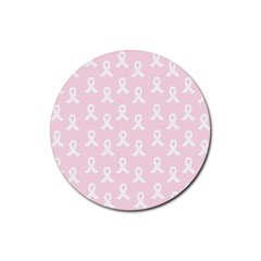 Pink Ribbon - Breast Cancer Awareness Month Rubber Coaster (round)  by Valentinaart