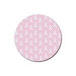 Pink Ribbon - breast cancer awareness month Rubber Coaster (Round)  Front