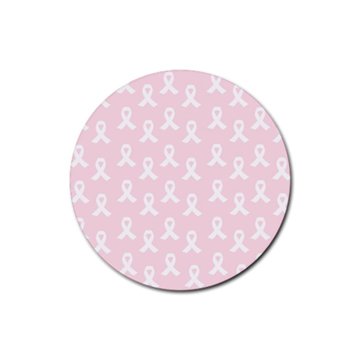 Pink Ribbon - breast cancer awareness month Rubber Coaster (Round) 