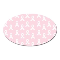 Pink Ribbon - Breast Cancer Awareness Month Oval Magnet by Valentinaart