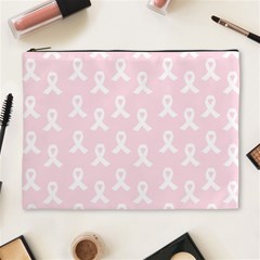 Pink Ribbon - Breast Cancer Awareness Month Cosmetic Bag (xl) by Valentinaart