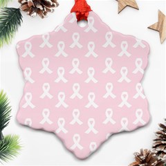 Pink Ribbon - Breast Cancer Awareness Month Snowflake Ornament (two Sides) by Valentinaart