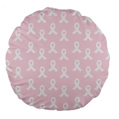 Pink Ribbon - Breast Cancer Awareness Month Large 18  Premium Round Cushions by Valentinaart