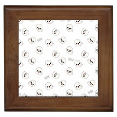 Cute Kawaii Ghost Pattern Framed Tiles by Valentinaart