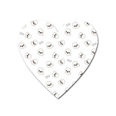 Cute Kawaii Ghost Pattern Heart Magnet