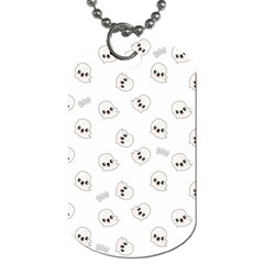 Cute Kawaii Ghost Pattern Dog Tag (one Side) by Valentinaart