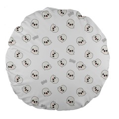 Cute Kawaii Ghost Pattern Large 18  Premium Flano Round Cushions by Valentinaart