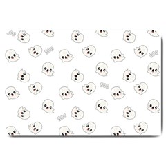 Cute Kawaii Ghost Pattern Large Doormat  by Valentinaart