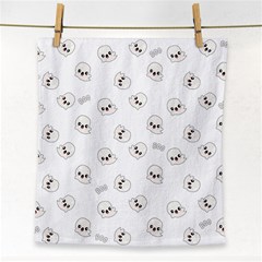 Cute Kawaii Ghost Pattern Face Towel by Valentinaart