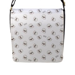 Cute Kawaii Ghost Pattern Flap Closure Messenger Bag (l) by Valentinaart