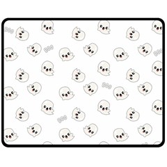 Cute Kawaii Ghost Pattern Double Sided Fleece Blanket (medium)  by Valentinaart