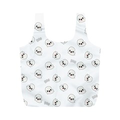 Cute Kawaii Ghost Pattern Full Print Recycle Bag (m) by Valentinaart