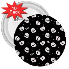 Cute Kawaii Ghost Pattern 3  Buttons (10 Pack)  by Valentinaart