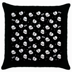 Cute Kawaii Ghost pattern Throw Pillow Case (Black)