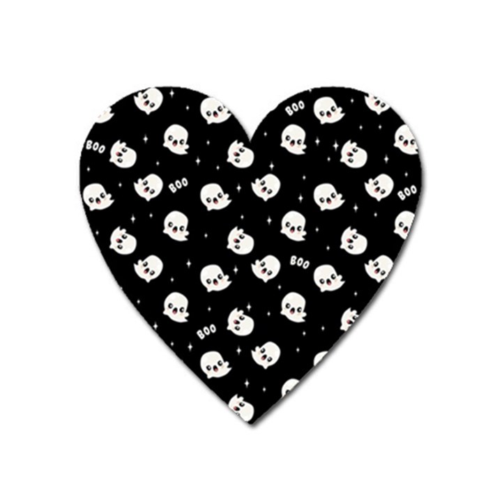 Cute Kawaii Ghost pattern Heart Magnet