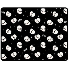 Cute Kawaii Ghost Pattern Fleece Blanket (medium)  by Valentinaart