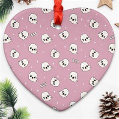 Cute Kawaii Ghost pattern Ornament (Heart)