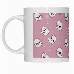 Cute Kawaii Ghost pattern White Mugs