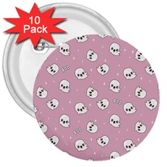 Cute Kawaii Ghost pattern 3  Buttons (10 pack) 