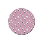 Cute Kawaii Ghost pattern Rubber Coaster (Round)  Front